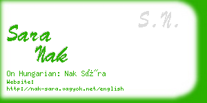 sara nak business card